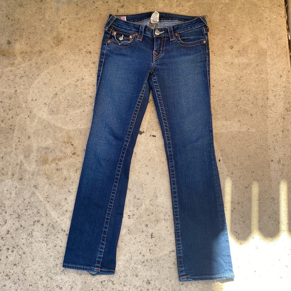 True Religion Jeans Womens Size 27  Blue Skinny Fit Low Rise Cotton Casual